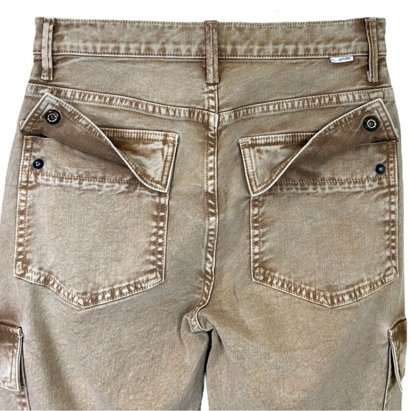 MOTHER - Women’s ‘Swiss Army Desperado’ Heel Flare Jeans - Light Brown, Size 26 - Picture 4 of 17